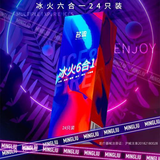 名流冰火6合1避孕套48只装冰热感安全套颗粒螺纹组合性感套子男用 商品图3