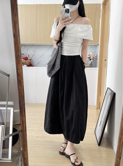 MUYANHUAN 冰丝南瓜裙，冰丝的垂坠感和光泽能中和南瓜裙的蓬松感，既甜美又显高级 商品图0