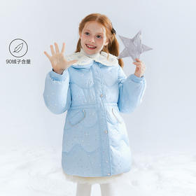 笛莎Deesha 童装女童羽绒服2025冬新款女童甜美大翻领收腰羽绒服