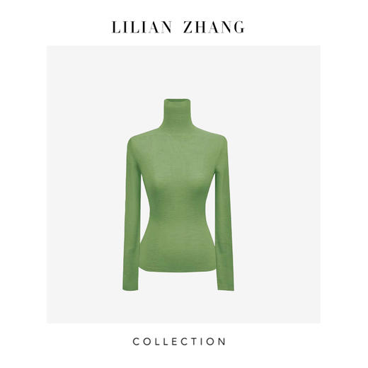 LILIAN ZHANG 定制、长袖针织衫堆堆领毛衣套头时尚羊毛衫 2108012 商品图3