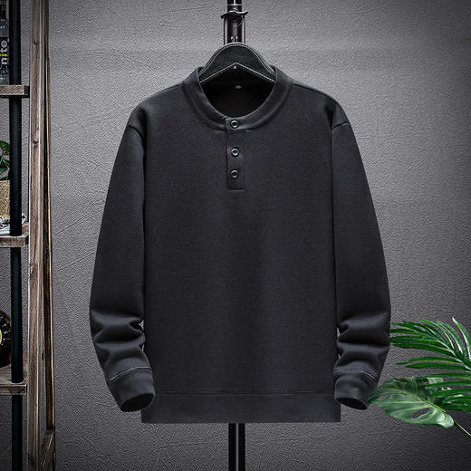 【含绵羊毛】罗蒙男士秋冬圆领卫衣加绒保暖男微弹休闲百搭上衣舒适通勤 商品图5