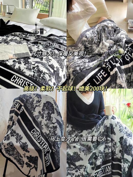 🔥炸了🔥【水墨画毛毯】高级!柔软!不起球马上变冷了，很需要它!尺寸150X200cm!! 商品图0