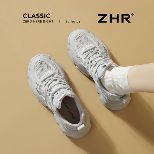 ZHR网面条纹老爹鞋透气厚底增高女鞋2025秋新款小个子运动休闲鞋 商品图8