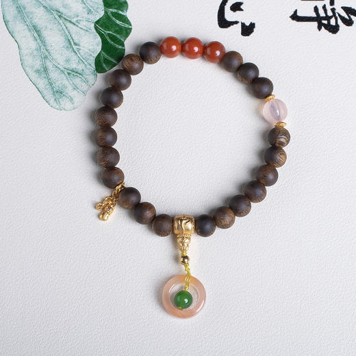 xy0553沉香+南红吉祥好运手串 商品图0