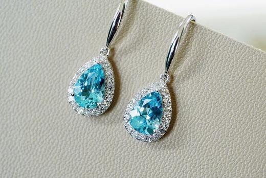 1.6ct海蓝宝耳坠 商品图0