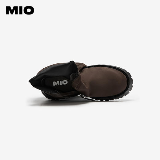 MIO米奥瘦瘦靴厚底圆头增高纯色弹力靴袜靴长筒靴女M255814413 商品图3