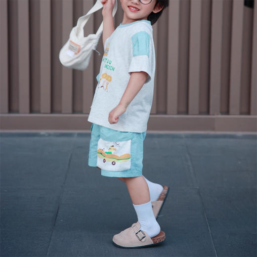 裁缝学苑TQ173圆领T恤松紧腰短裤套装纸样儿童休闲两件套童装样板 商品图3
