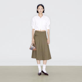 lost in echo2025早秋新款日本进口千鸟格两穿压褶千鸟格长半身裙