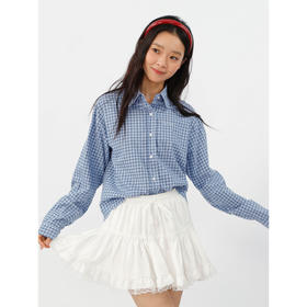 短款衬衫小格子长袖上衣纪念日百货门店同款164495345