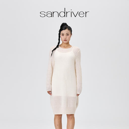 丝羊绒浮线提花圆领连衣裙  SJF97W373N 商品图4