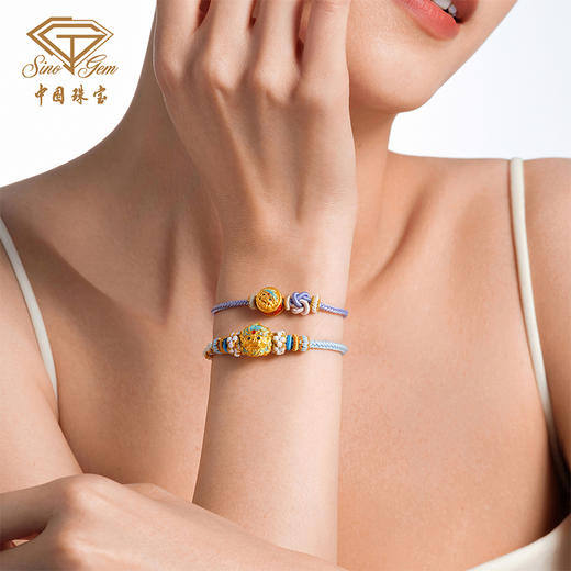 「大足金-大足狮」黄金灵狮纳福转运珠 5D硬金小狮子足金手串【Y】 商品图5