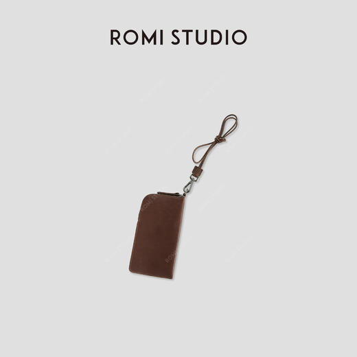 ROMI STUDIO“时髦点缀”头层环保油蜡牛皮挂脖小钥匙包RWCLP32104 商品图1