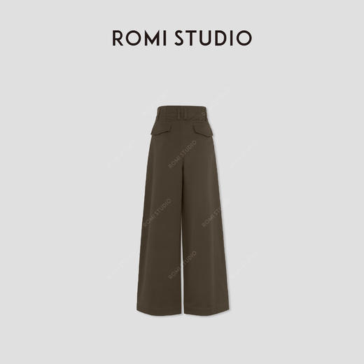 ROMI STUDIO“舒适自然”立体单褶高腰休闲百搭棉质阔腿裤431K2049 商品图1