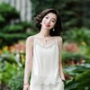 西子/【小欢喜】亚麻天丝镂空蕾丝小花透气舒适内搭吊带背心/DDBH1159 商品缩略图0