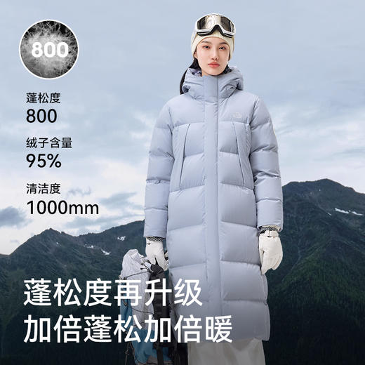 【极光3.0】伯希和户外800蓬羽绒服女新款男长款白色防风鹅绒服 商品图1