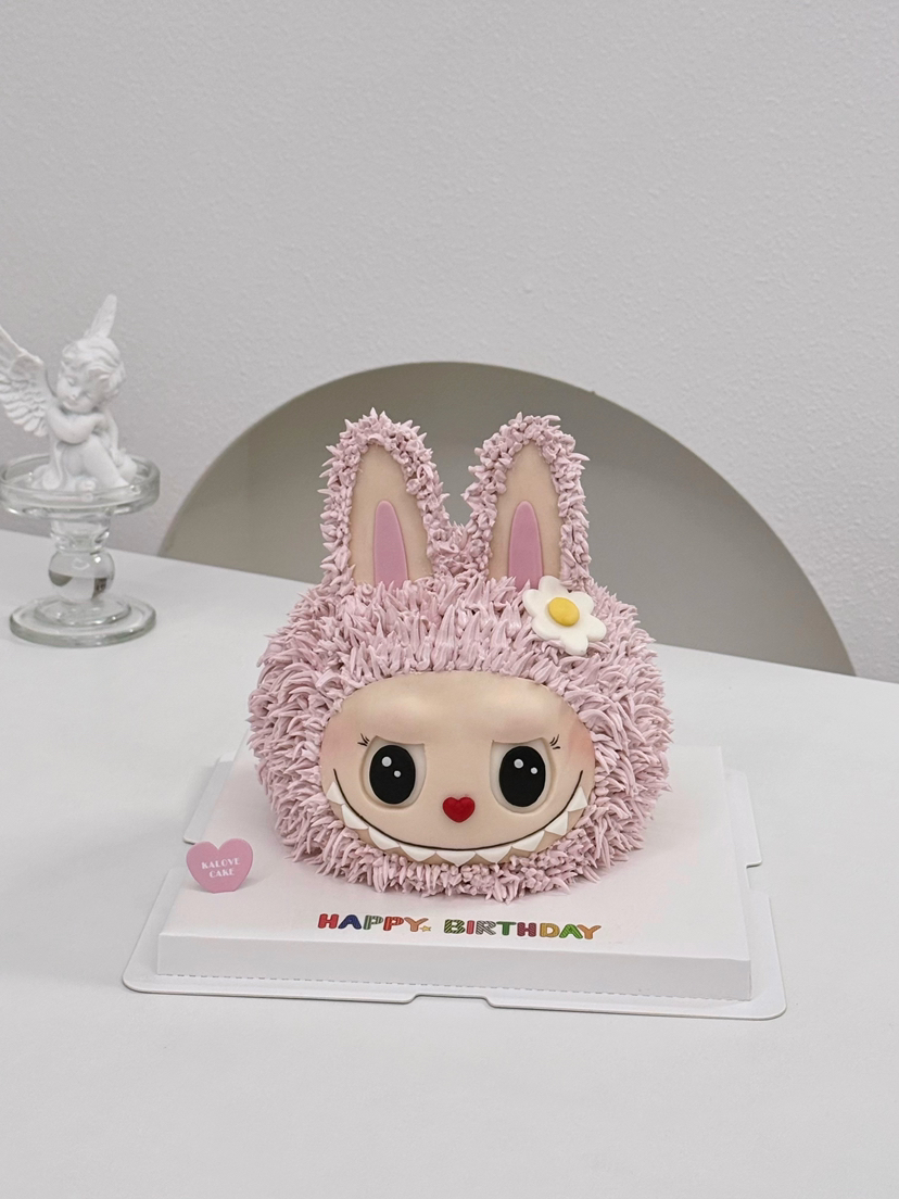 粉色labubu mokoko生日蛋糕（六寸以下比较可爱