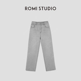 ROMI STUDIO“清新牛仔”定染冰川灰休闲日常直筒牛仔裤RW24AX81150