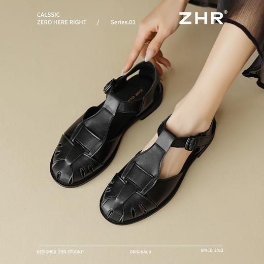ZHR则则罗马凉鞋女2025新款春夏透气猪笼编织凉鞋包头镂空沙滩鞋 商品图6