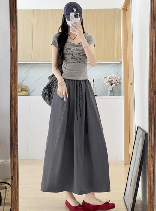 MUYANHUAN 冰丝南瓜裙，冰丝的垂坠感和光泽能中和南瓜裙的蓬松感，既甜美又显高级 商品图2