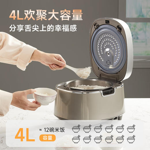 【纯钛0涂层电饭煲】西屋电饭煲纯钛0涂层多功能IH大容量球釜家用电饭锅蒸饭煮饭锅WRC04A1 纯钛0涂层 IH加热 4L 商品图5