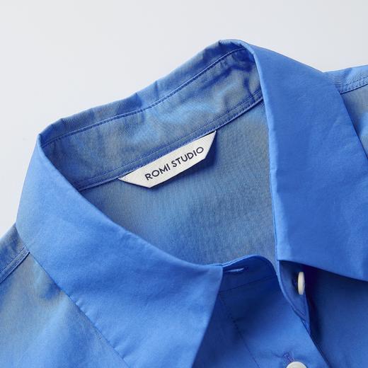 ROMI STUDIO“复古腔调”100匹马棉克莱因蓝挺括宽松衬衫RWCRSY3590 商品图2