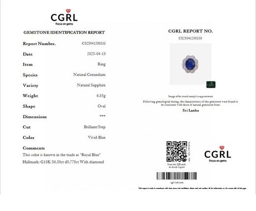 6.38刻面蓝宝石戒指 商品图2