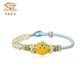 「大足金-大足狮」黄金灵狮纳福转运珠 5D硬金小狮子足金手串【Y】