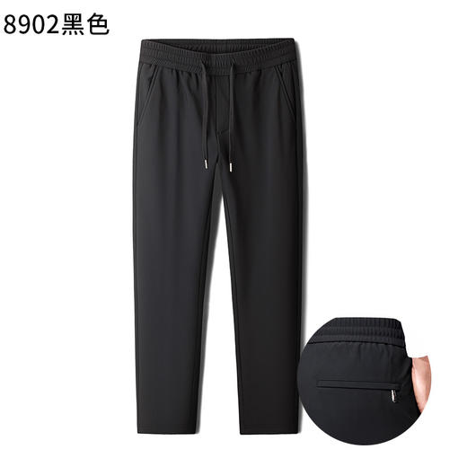 罗蒙春秋款男士时尚后袋拉链袋休闲裤上班通勤日常百搭长裤子 商品图3