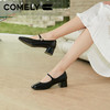 康莉KYQ2K050漆皮复古玛丽珍鞋春季新款方头中跟甜美粗跟单鞋 商品缩略图8