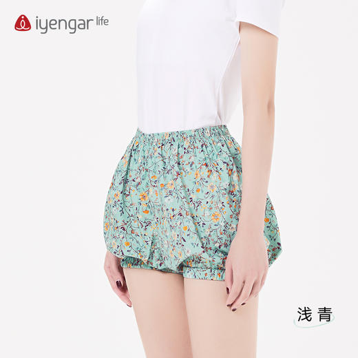 艾扬格life C2113 纯棉花色女短裤  灯笼瑜伽短裤 商品图2