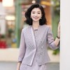 西子【迷雾玫瑰】/醋酸叶脉格绞综立体剪裁薄款气质灰紫色西装外套/WTTJ252 商品缩略图0