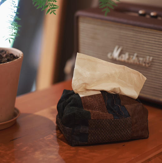 之如初 香云纱拼布纸巾盒 商品图1