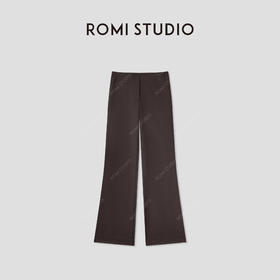 ROMI STUDIO“自我轮廓”绵羊毛混纺一字腰头微喇西装裤 RMCSXA4681