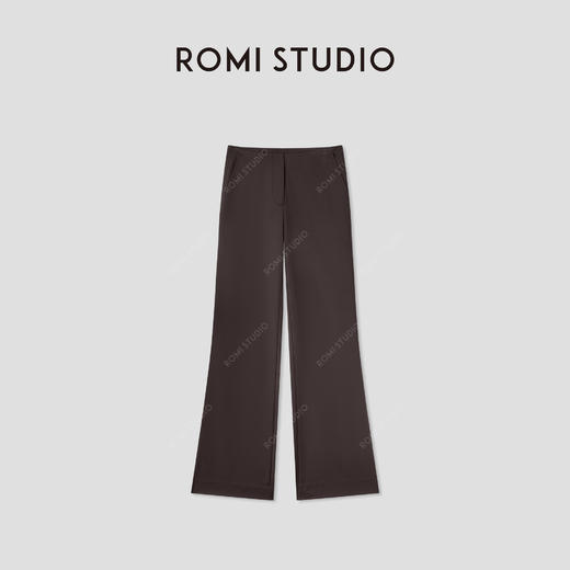 ROMI STUDIO“自我轮廓”绵羊毛混纺一字腰头微喇西装裤 RMCSXA4681 商品图0