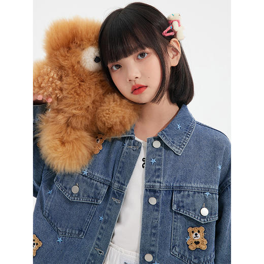 【鬼马童趣风·小熊牛仔外套】植木童装2025秋新款男女童小熊牛仔外套 商品图0