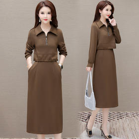 时尚休闲两件套连衣裙，韩版气质中长款女装裙子YW-YXJY-CY2433