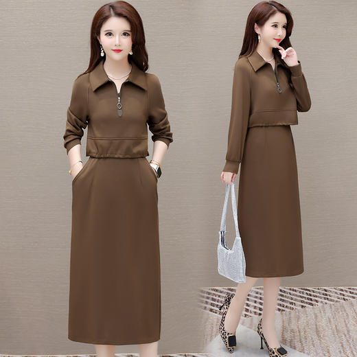 时尚休闲两件套连衣裙，韩版气质中长款女装裙子YW-YXJY-CY2433 商品图0