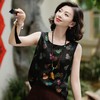 西子/【七彩葫芦】非遗红云纱重磅24姆米桑蚕丝七彩“瑞葫祥纹“印花黑色背心/DDTJ284 商品缩略图7