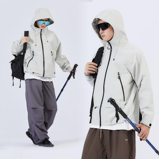 LUCKY DEER/幸运鹿情侣款时尚城市运动防风防泼水硬壳冲锋衣外套 商品图2