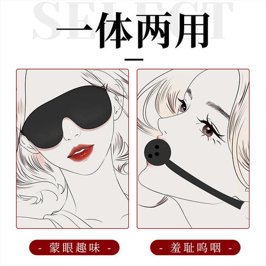 【情趣用品】谜姬 眼罩口球一体两用羞耻调情SM 商品图2