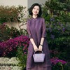 西子/青莲赋桑蚕丝改良明制提花盘扣中袖连衣裙/CQBH855 商品缩略图3