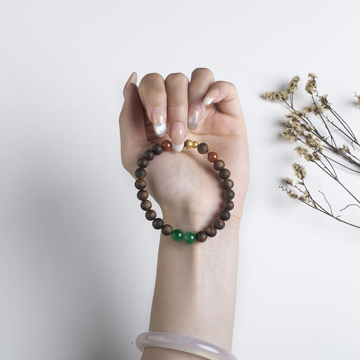 xy0554沉香+南红非洲翠手串 商品图7