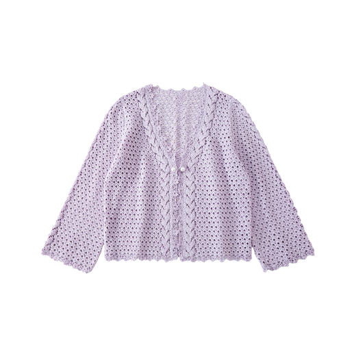 苏苏姐家双叶V领开衫手工DIY钩针纯棉蕾丝线毛线团自制材料包 商品图4