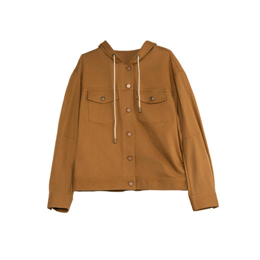 谜底短外套女2025秋季新款学院风百搭连帽单排扣夹克衫257MW7823 商品图4