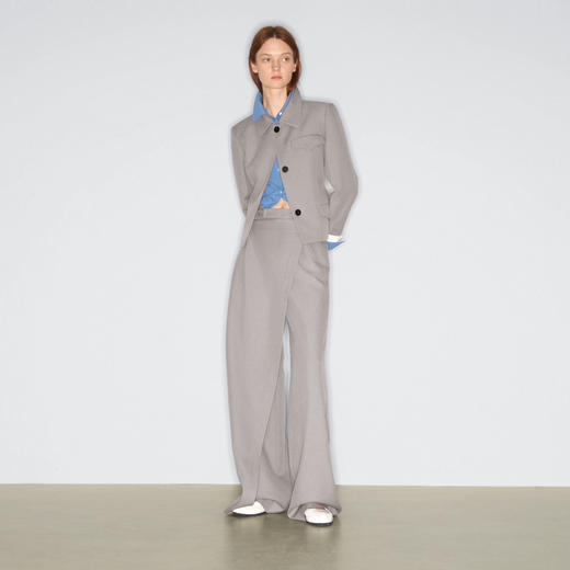 lost in echo2025早秋新款独特活片双层修身显瘦直筒长裤休闲裤子 商品图0