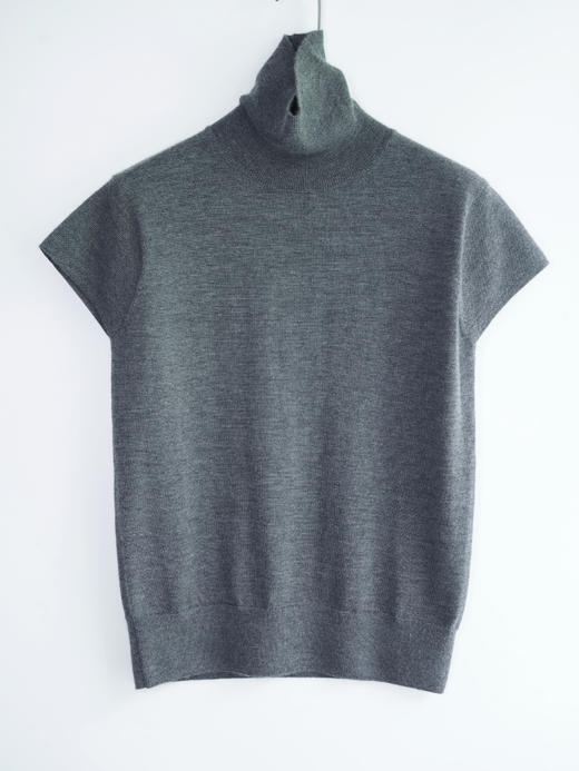 2025AW 精纺羊绒堆堆领短袖套头衫 商品图4