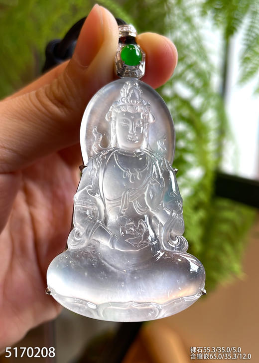 玻璃种观音吊坠【5170208】具体价格微信咨询 商品图3
