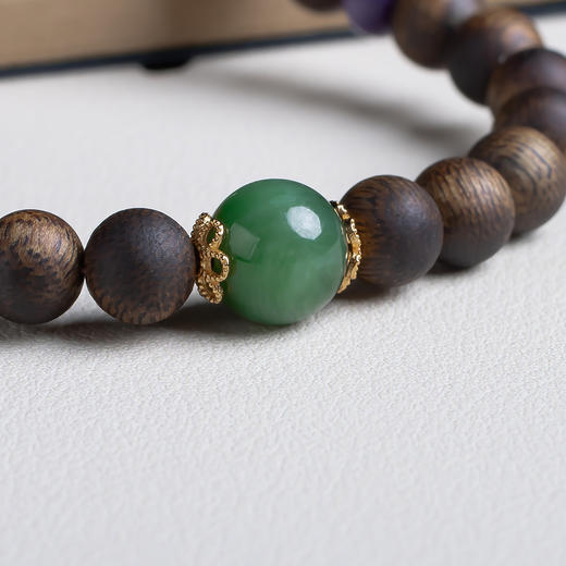 xy0547沉香+碧玉南红手持手串 商品图5