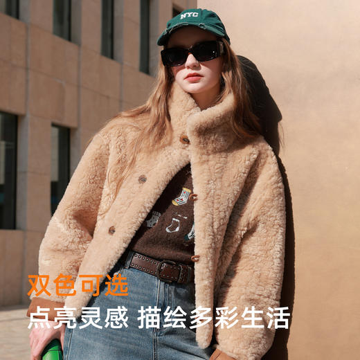 【社群秒杀】【可机洗懒人皮草】三彩2025冬季新款仿麂皮双面穿毛毛外套M 商品图1