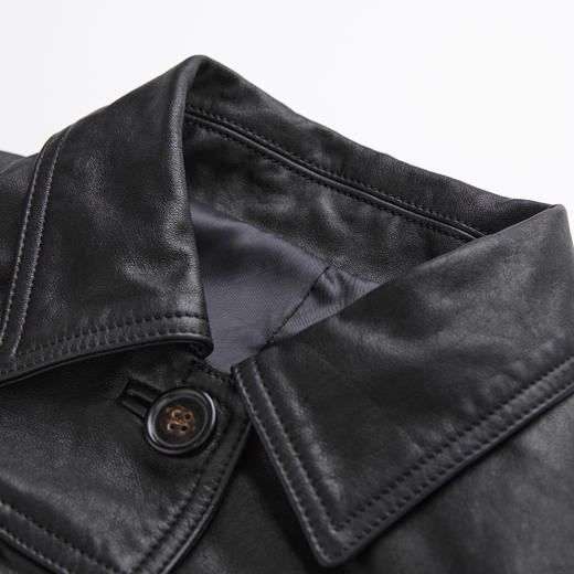 ROMI STUDIO“棕标系列”英国进口小牛皮纽扣夹克短皮衣 RWCSWG2257  商品图2